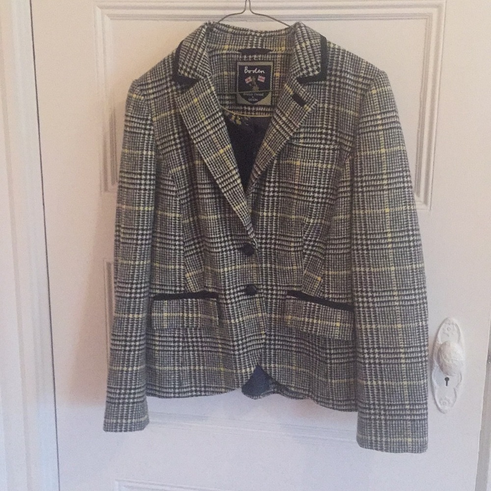 Boden Plaid British Tweed Blazer Sz 10